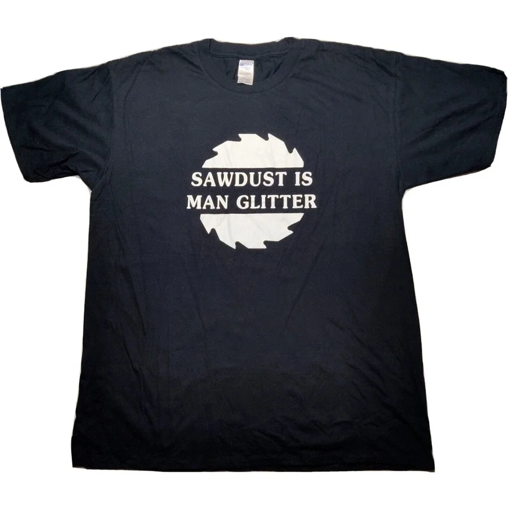 SAWDUST IS MAN GLITTER Men Size 2XL Black Ring Spun‎ Cotton S/S T-Shirt NEW